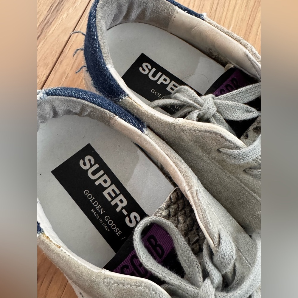 Golden Goose Tan and White Star Sneakers - Picture 8 of 10